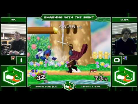 Smashing With The Saint Melee Singles - MWL (Marth) vs Slypig (Falco) - Winners Semis
