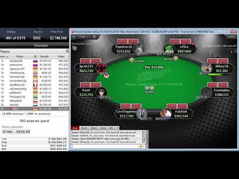 "flixx" play Bounty Builder Series 173 $530 NLHE 8-Max Main Event $2M Gtd before bubble Oct 27, 2019