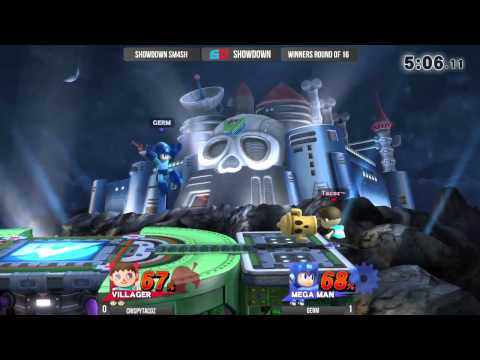 Showdown Sm4sh #3 - Winner Ro16: CrispyTacoz (Shulk/Villager) vs Germ (Megaman)