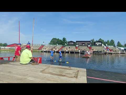 2021 Log Rolling World Champion Ellis Priest u13 boys at Lumberjack World Championships