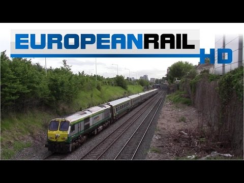 Iarnród Éireann Irish Rail 201 loco 232 + Mark 4 Set 4001 passes Memorial Road Bridge