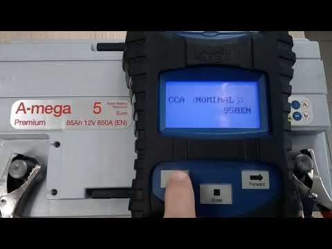 sprawdzenie akumulatora Amega5 85Ah 850A oraz pokaz pomiaru