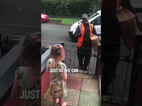 This little girl learned sign language just so she could talk to her deaf delivery driver ❤️