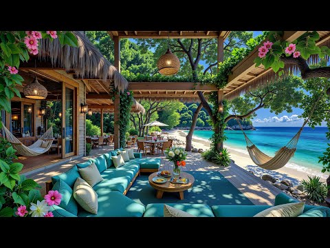 Morning Seaside Cafe Jazz | Positive Jazz Melodies In Luxury Balcony Overlook The Sea For Happy Mood