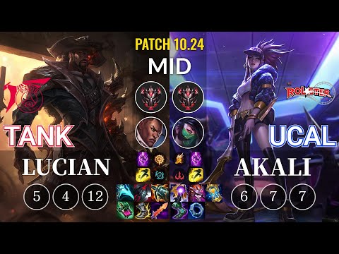 TLN Tank Lucian vs KT Ucal Akali Mid - KR Patch 10.24