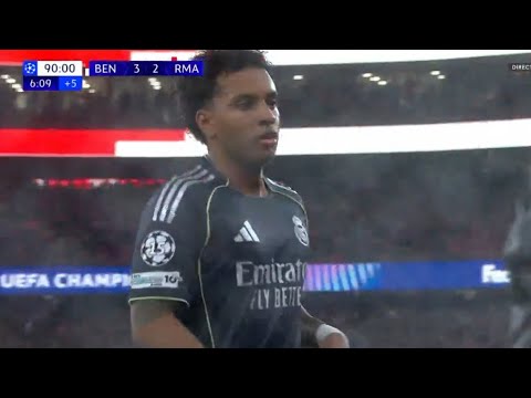 Rodrygo Tarjeta Roja 🟥 90+7 | Benfica vs Real Madrid 4-2 | Resumen y goles | Liga de Campeones 25
