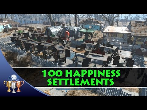 Fallout 4 - How to Get 100 Happiness in a Large Settlement - Benevolent Leader  Trophy #Fallout4