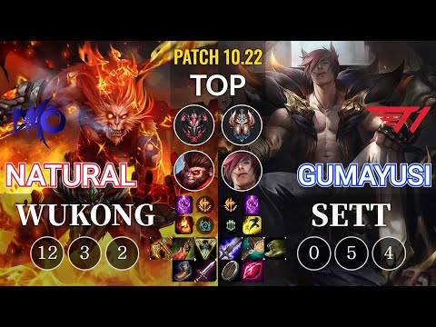 DMO Natural Wukong vs T1 Gumayusi Sett Top - KR Patch 10.22