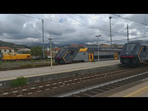 etr521 021 rock,Treno regionale, + etr521 052 + locomotore diesel,Sestri Levante,trains hunter