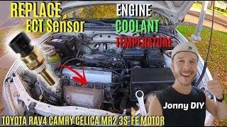 How To Replace Coolant Temp Sensor Toyota Camry RAV4 Celica 3S-FE -Jonny DIY