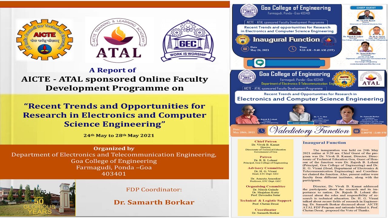 AICTE ATAL FDP Report |Recent Trends & Opportunities for Research in Engineering | Dr Samarth Borkar