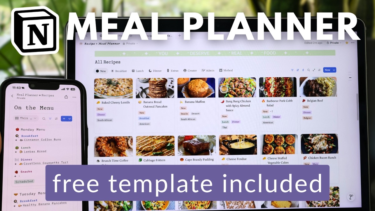 Build a Weekly Meal Planner in Notion From Scratch (Free Template)