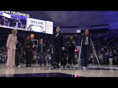 UConn Women's Basketball 2015 and 2016 National Championship Teams Huskies of Honor Pregame Ceremony