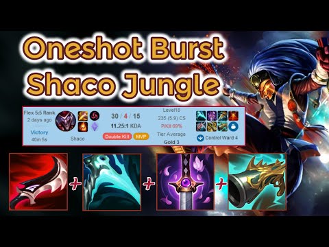 Full Lethality Oneshot Shaco Jungle - S12 Ranked [League of Legends] Full Gameplay - Infernal Shaco