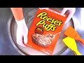 Ice Cream Rolls Breakfast Ice Cream Roll With Reeses Corn Puffs Cerial Peanut Butter ASMR