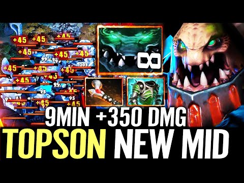 🔥 TOPSON Underlord 100% NEW MID — 9min +350 DMG Free RAPIER Imba ATROPHY AURA Dota 2 Pro