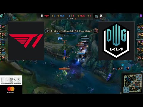 T1 Aces DK in Wild Team Fight - T1 vs DK Game 2 Semifinal Highlights Worlds 2021