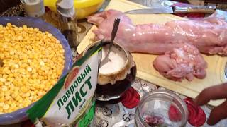Рецепт приготовления горохового пюре с мясом кролика в автоклаве