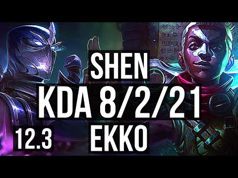 SHEN vs EKKO (TOP) | Rank 5 Shen, 8/2/21, 600+ games, 1.0M mastery | NA Grandmaster | 12.3