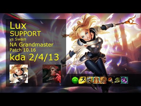 Lux Support & Ezreal vs Swain & Lucian - NA Grandmaster 2/4/13 Patch 10.16 Gameplay