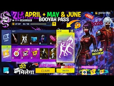 April & May Booyah Pass 2026💥🤯 | June Booyah Pass ff | Next booyah pass free fire | Ff new event