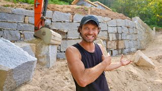 Construindo um Muro de Pedra GIGANTE no Nosso Terreno!