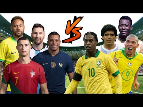 NEW LEGENDS 🔥🆚OLD LEGENDS 🔥(Messi,Ronaldo,Neymar,Mbappe,Maradona,Pele,Ronaldinho,Ronaldo Nazario)