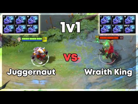Juggernaut vs Wraith King with 6x Moonshard | Level 30 Dota 2 1v1 | Who Will Win?