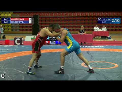 Qual. FS - 78 kg: N. ASSILBEKOV (KAZ) v. T. SULIMANOV (KAZ)