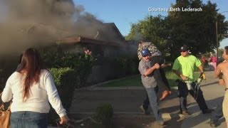 Download lagu Mystery hero saves man from fire in home mp3