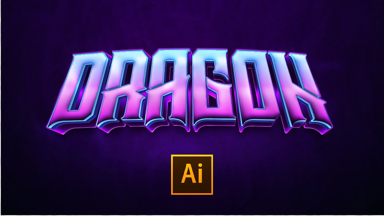 Vector 3D text effect font on Illustrator