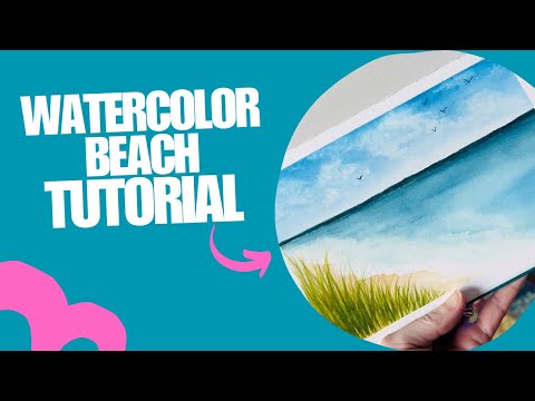 How to paint a simple beach in watercolor!