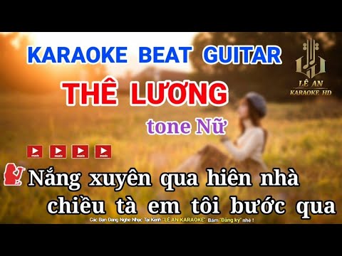 Karaoke THÊ LƯƠNG tone Nữ || beat Guitar _ Phúc Chinh