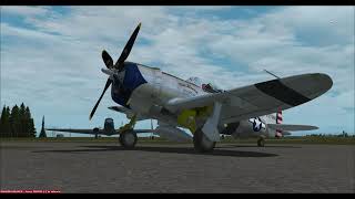 P-47D-23-RA arrival and low passes at KMOT - Minot