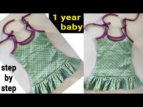 1 year baby frock cutting and stitching | baby girl dress cutting and stitching |   baby top cutting
