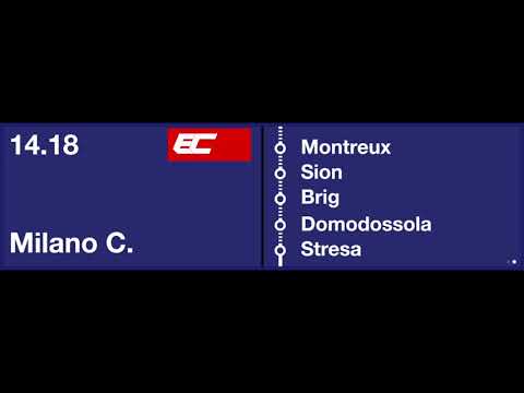 CFF annonce - Voie 4, entrée de l'EC - Milano Centrale - à Lausanne (Fr It En)