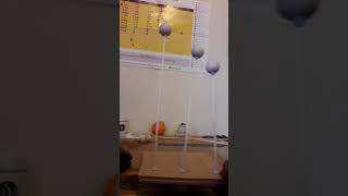 Model demonstration of relationship between height and frequency of vibration of buildings