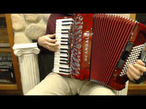 SCANAIRJRMRD - NEW Red Scandalli Air Junior Piano Accordion LMMM 34 72 $5299