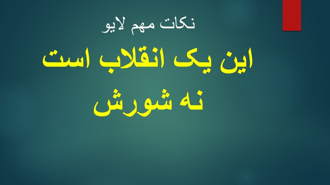 این یک انقلاب است نه شورش