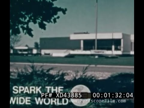 "TO SPARK THE WIDE WORLD" 1970s CHAMPION AUTOMOBILE SPARK PLUGS PROMO FILM  XD43885