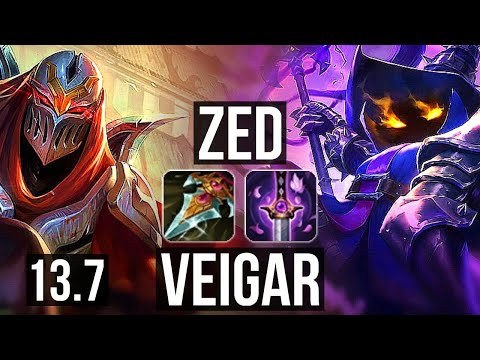 ZED vs VEIGAR (MID) | 5.9M mastery, 5/1/0 | KR Master | 13.7
