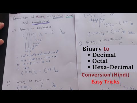 Decimal To Binary Octal Hexadecimal Number System conversion in Hindi CSE GYAN