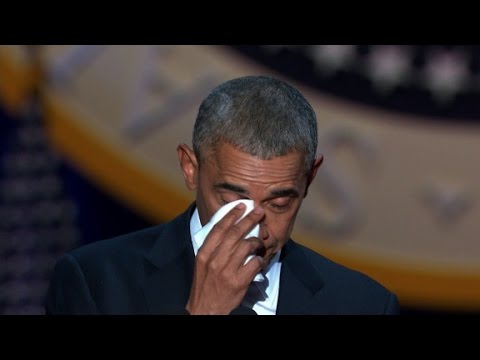 Obama tears up talking about Michelle