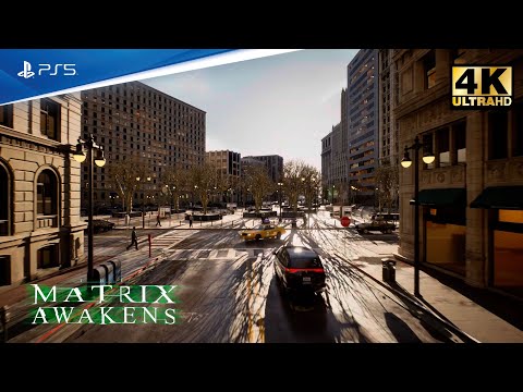 Matrix Awakens Cinematic Drone Flight - Exploring City Incredible Details 4K HDR