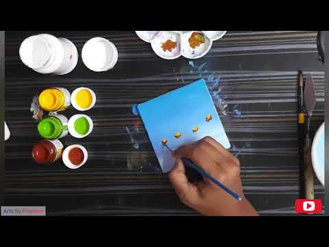 Beautiful flowers on canvas