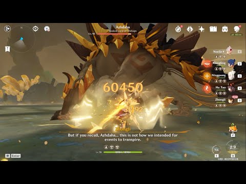 C6 Noelle Vs Azhdaha - the largest Geo monster in game (Genshin Impact v1.5)