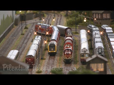 Modular Model Railway and Railroad Layout with German Model Trains in HO Scale