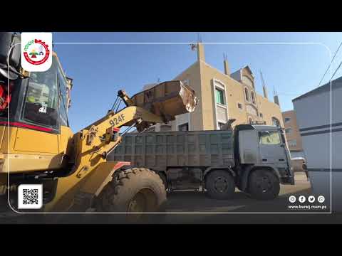 أعمال تأهيل الشارع الغربي لشارع السكة في البريج