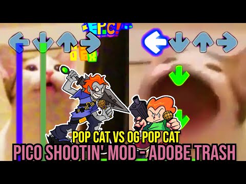 VS Piconjo Adobe THRASH BUT POP CAT VS Original POP CAT - Friday Night Funkin' Shootin Mod
