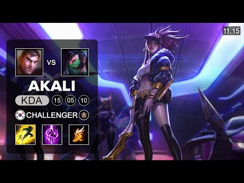 Akali Mid vs Jayce - KR Challenger Patch 11.15